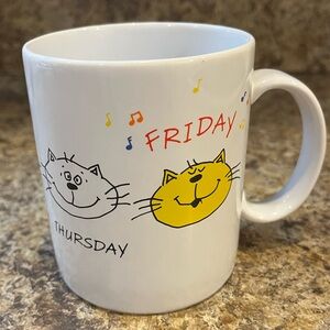 Vintage Hallmark Cat Faces Days of the Week Mug 12 oz. Like New